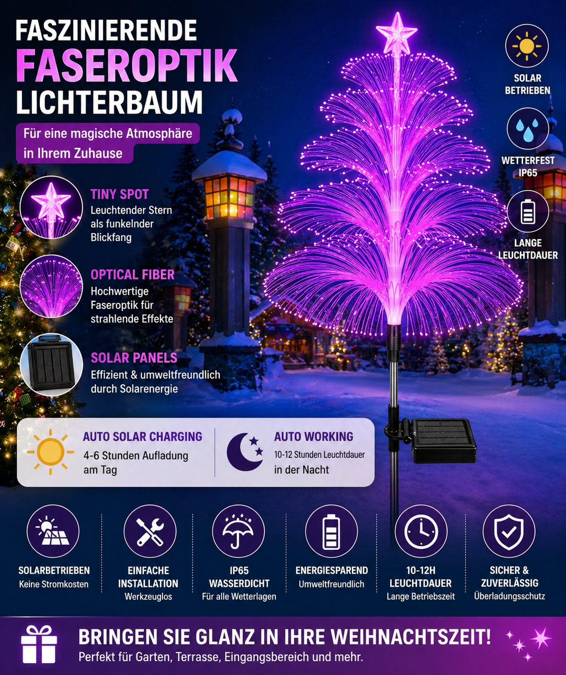 Solar Quallen-Gartenleuchte – Farbwechsel LED für Garten
