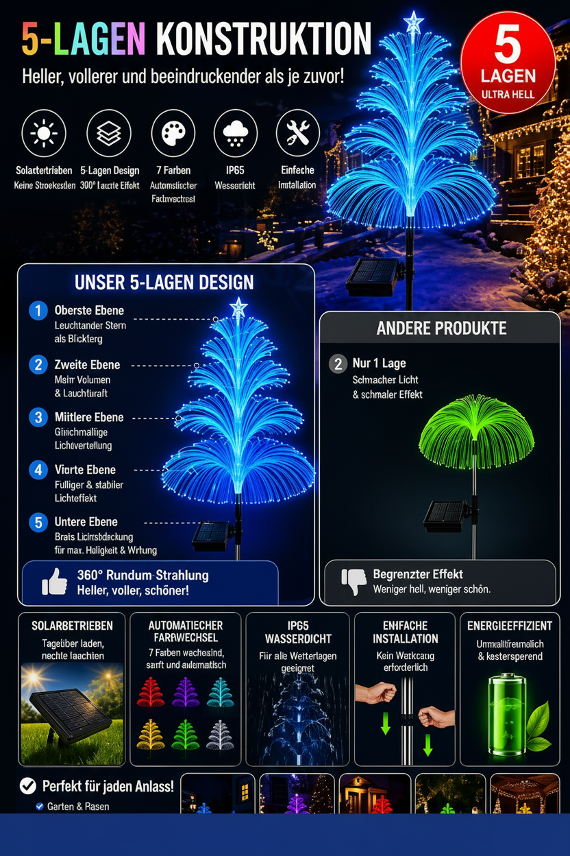 Solar Quallen-Gartenleuchte – Farbwechsel LED für Garten