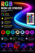 LED Neon-Lichtstreifen RGB – Farbwechsel Zimmer Deko