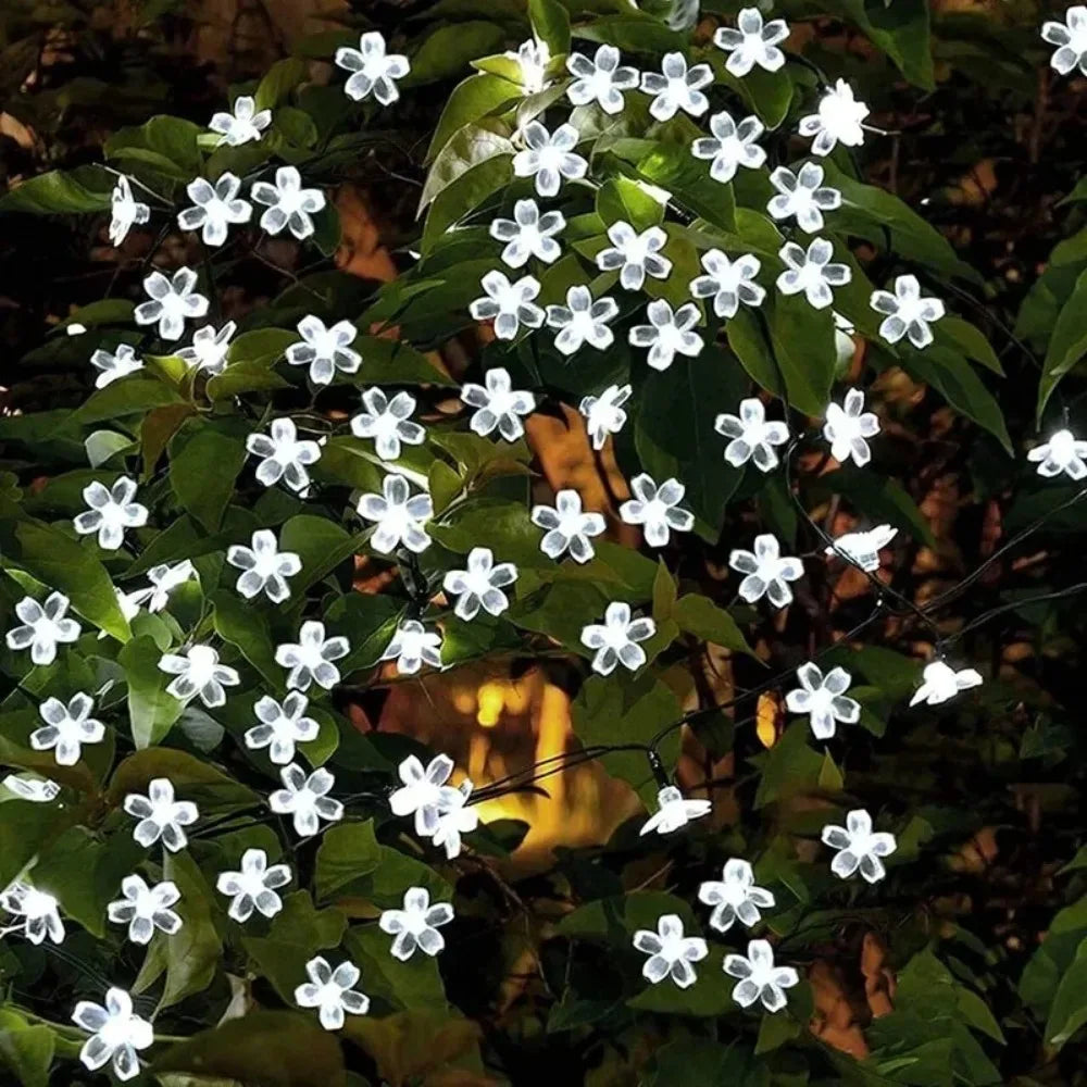 Solar Kirschblüten Lichterkette – LED Garland für Garten