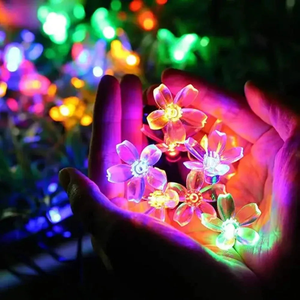 Solar Kirschblüten Lichterkette – LED Garland für Garten