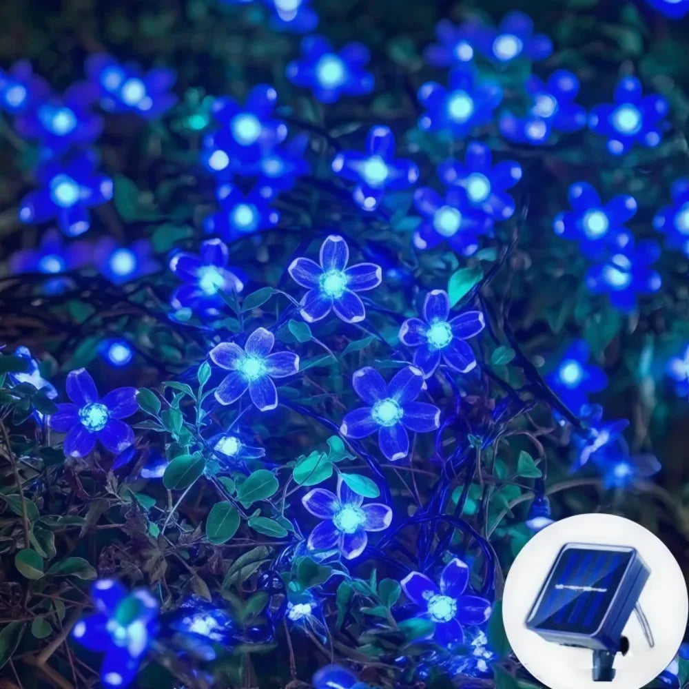Solar Kirschblüten Lichterkette – LED Garland für Garten & Deko