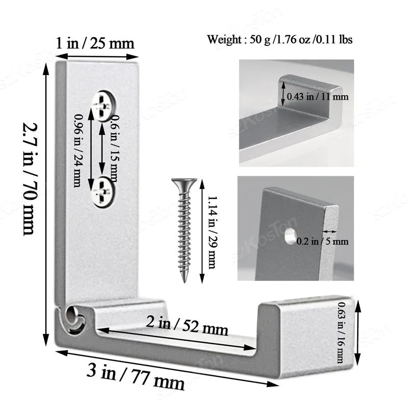 Faltbare Wandhaken aus Aluminiumlegierung – Rostfrei
