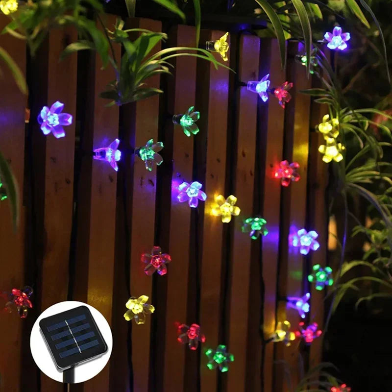 Solar Kirschblüten Lichterkette – LED Garland für Garten